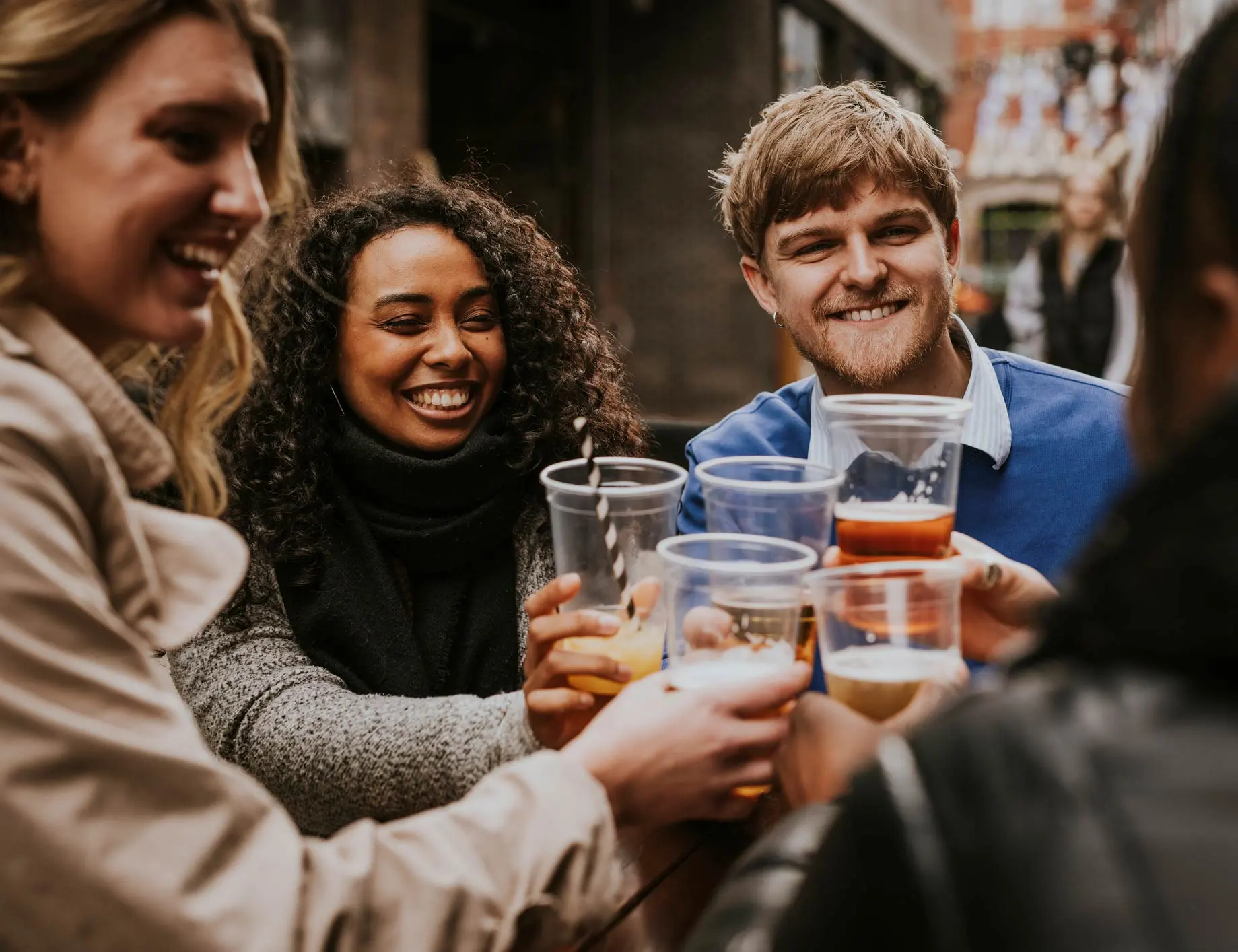 Guests on one of our Pub Crawls enjoying a drink in the French Quarter