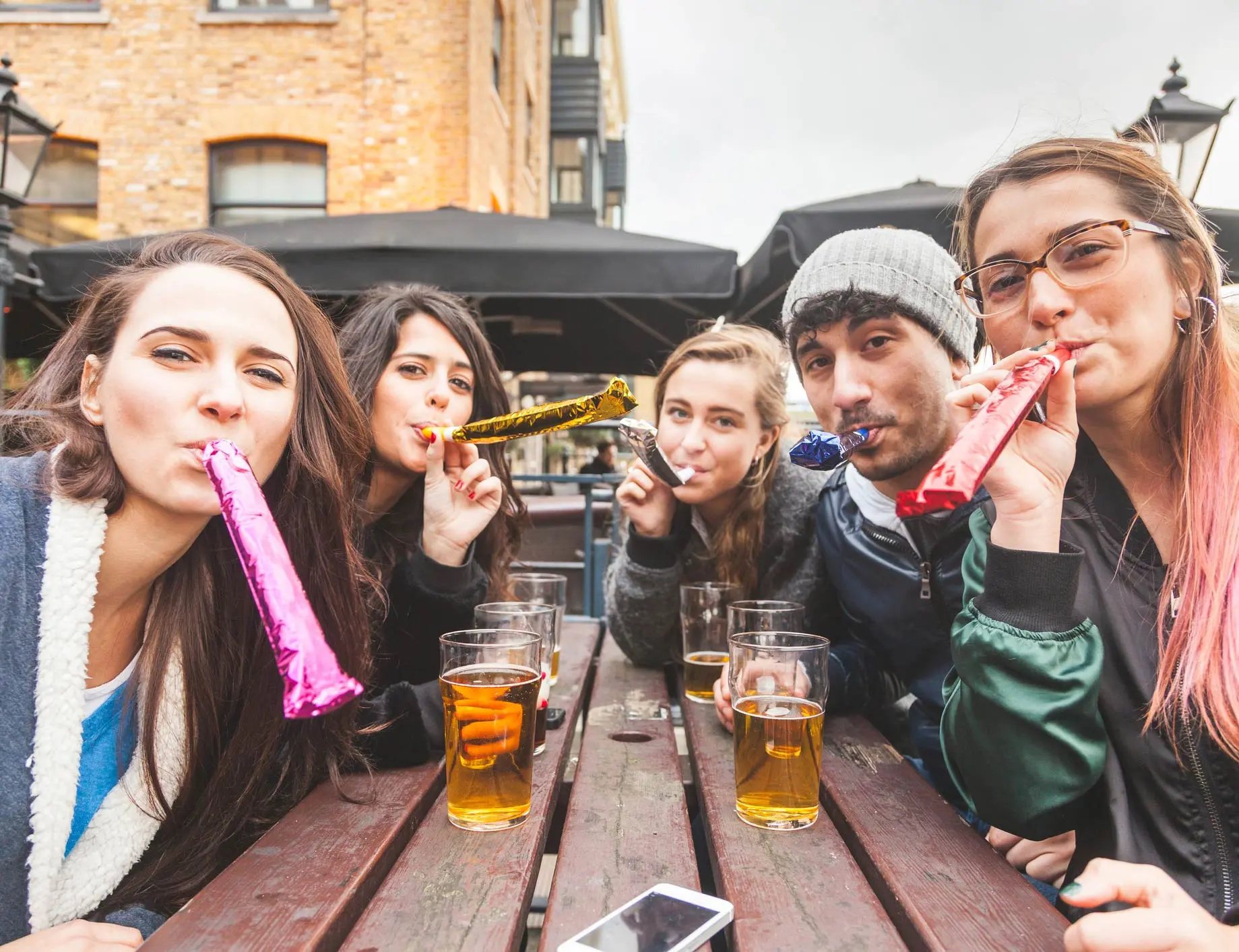 A Group of Guests enjoying one of our Pub Crawls at a Savannah bar on Bay Street