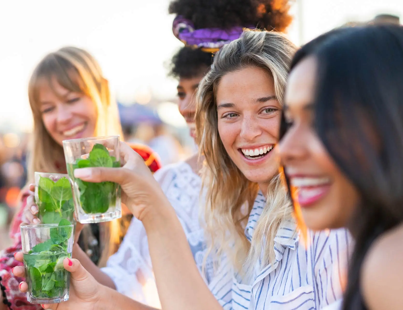 Guests enjoying a tropical drink on one of our St. Augustine Pub Crawls.