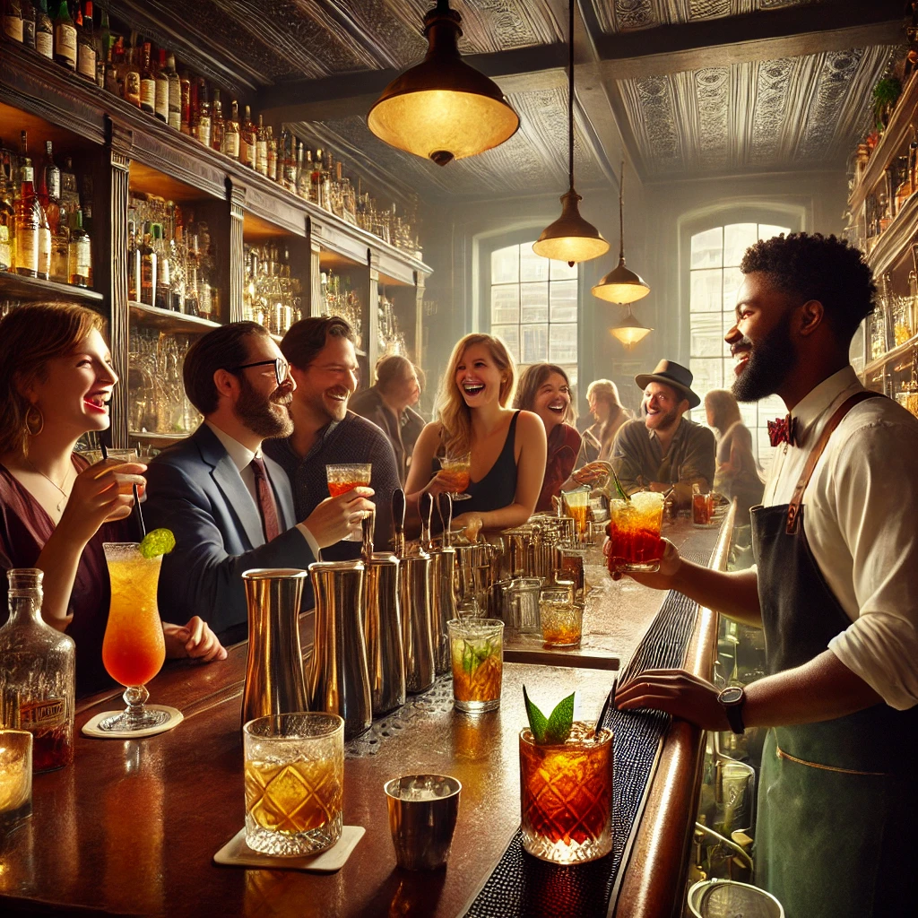 People partaking in a Cocktail Tour in Nashville, with Revelry Tours